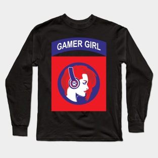 Gamer Girl Head Logo Long Sleeve T-Shirt